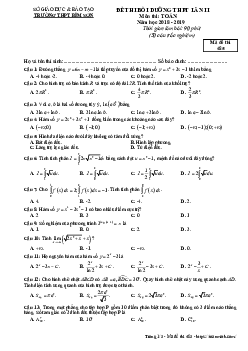 Đề thi bồi dưỡng THPT lần 2 môn Toán năm 2018 – 2019 trường Bỉm Sơn – Thanh Hóa