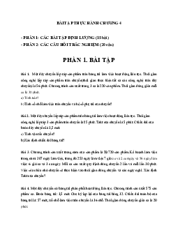 Ngân hàng bài tập Chương 4 môn Quản lý sản xuất | Đại học Bách khoa Hà Nội