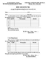 Đơn xin hoãn thi |  Trường Đại học Khoa học tự nhiên, Đại học Quốc gia Thành phố Hồ Chí Minh