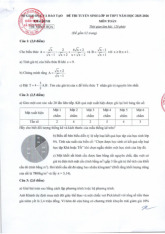 Đề minh họa tuyển sinh lớp 10 môn Toán năm 2025 – 2026 sở GD&ĐT Thái Bình có đáp án