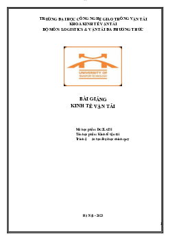 Bài giảng kinh tế vận tải