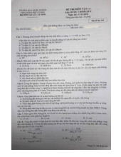 Đề thi cuối kỳ môn Vật lý lý sinh có đáp án | Trường Đại học Y Dược Thành phố Hồ Chí Minh