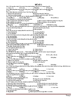 Tuyển chọn 10 đề thi thử THPT Quốc Gia môn GDCD (có đáp án)