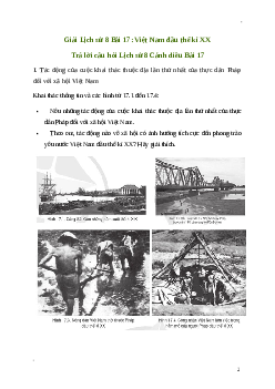 Giải Lịch sử 8 Bài 17: Việt Nam đầu thế kỉ XX | Cánh diều