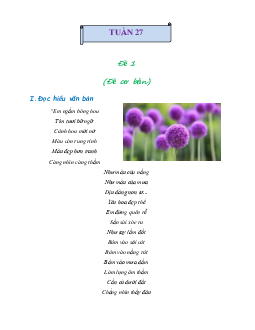 Bài tập cuối tuần lớp 3 môn Tiếng Việt Cánh diều - Tuần 27 (Nâng cao)
