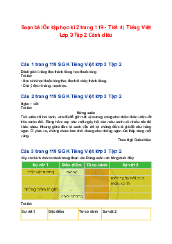Soạn bài Ôn tập học kì 2 trang 119 - Tiết 4 | Tiếng Việt Lớp 3 Tập 2 Cánh diều