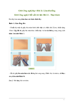 Giải Công nghệ lớp 4 Bài 11: Làm đèn lồng | Kết nối tri thức