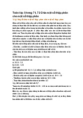 Toán lớp 5 trang 71, 72 Chia một số thập phân cho một số thập phân