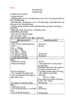 Giáo án Toán lớp 4 Tuần 9 | Kết nối tri thức