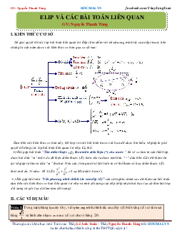 Hình học Oxy: Elip và các bài toán liên quan – Nguyễn Thanh Tùng