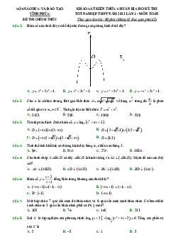 Đề khảo sát môn Toán thi tốt nghiệp THPT 2023 lần 1 sở GD&ĐT Vĩnh Phúc