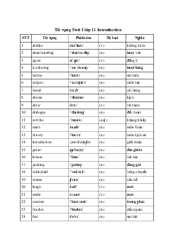 Tiếng Anh 11 Unit I: Từ vựng | Friends Global