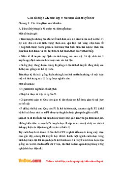 Giải Sinh 9 bài 1: Menđen và di truyền học