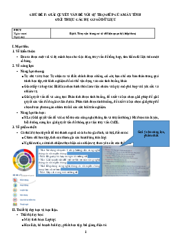 Bài 6: Truy vấn trong cơ sở dữ liệu quan hệ (tiếp theo) | Giáo án Tin học 11 Cánh diều