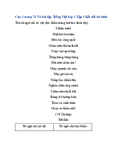 Giải VBT Tiếng Việt lớp 3 Ôn tập và đánh giá cuối học kì 1 - Tiết 1,2 | Kết nối tri thức