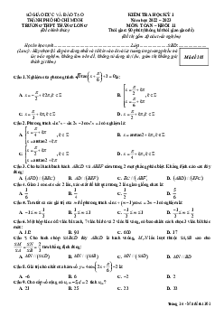 Đề học kỳ 1 Toán 11 năm 2022 – 2023 trường THPT Thăng Long – TP HCM