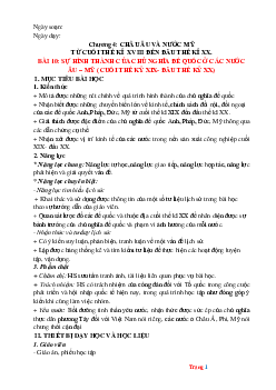 Giáo án Lịch Sử 8 kết nối tri thức bài 10 sự hình thành của chủ nghĩa Đế Quốc ở các nước Âu–Mỹ