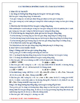 Chuyên đề các trường hợp đồng dạng của tam giác vuông