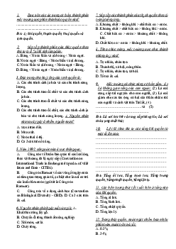 Đề trắc nghiệm Môi trường đại cương