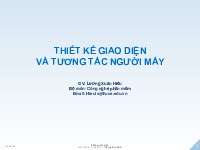 Bài giảng Thiết kế giao diện và tương tác người máy môn Công nghệ phần mềm | Trường Đại học Bách khoa - Đại học Quốc gia Thành phố Hồ Chí Minh