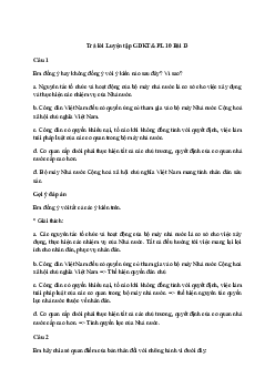 Giải Giáo dục Kinh tế và Pháp luật 10 Bài 13: Đặc điểm, nguyên tắc tổ chức và hoạt động của bộ máy nhà nước Cộng hòa xã hội chủ nghĩa Việt Nam | Chân trời sáng tạo