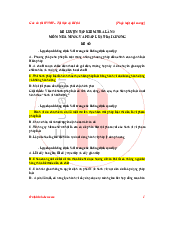 Đề Luyện Tập Kiểm Tra Lần 2 môn Pháp luật đại cương