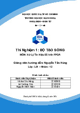 Báo cáo thí nghiệm 1: Bộ tạo sóng môn Xử lý tín hiệu số trên FPGA | Trường Đại học Bách khoa - Đại học Quốc gia Thành phố Hồ Chí Minh
