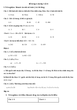 Đề ôn tập ở nhà lớp 3 số 41 có đáp án - (Ngày 17/4)