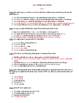 Đề cương ôn tập môn Kinh tế học đại cương