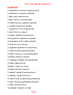 Bài tập tiếng anh 10 Global success nâng cao unit 4 For a better community (có đáp án)