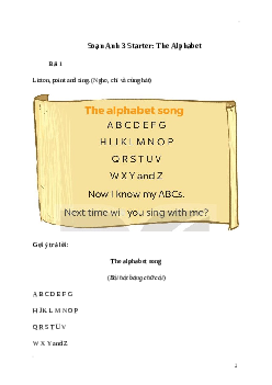 Giải Tiếng Anh lớp 3 Starter: The Alphabet | Global Success