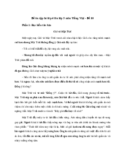 Phiếu bài tập ôn hè lớp 4 lên lớp 5 năm 2024 môn Tiếng Việt - Đề 10