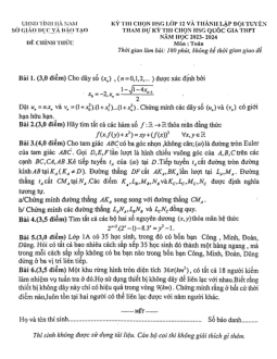 Đề HSG Toán 12 và lập đội tuyển thi HSG QG năm 2023 – 2024 sở GD&ĐT Hà Nam
