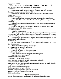 Giáo án Công nghệ 8 Bài 2: Hình chiếu vuông góc của khối hình học cơ bản | Cánh diều