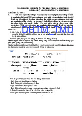 Ngân Hàng Câu Hỏi Ôn Thi Học Phần Marketing Căn Bản | Trường Đại học Thương Mại