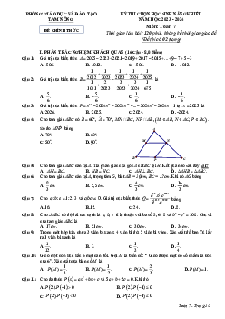 Đề học sinh năng khiếu Toán 7 năm 2023 – 2024 phòng GD&ĐT Tam Nông – Phú Thọ