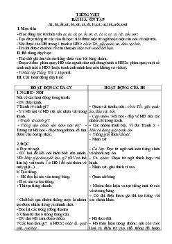 Giáo án môn Tiếng Việt 1 - Tuần 11 | sách Cùng học để phát triển năng lực