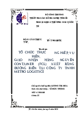 Báo cáo thực tập tốt nghiệp Quy trình xuất khẩu hàng hóa tại công ty Metro Logistics môn Kinh doanh xuất nhập khẩu | Trường Cao đẳng Kinh tế Đối ngoại