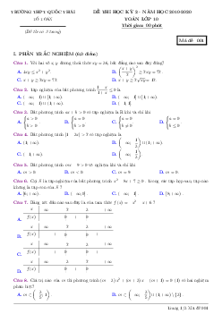 Đề thi học kỳ 2 Toán 10 năm 2019 – 2020 trường THPT Quốc Thái – An Giang