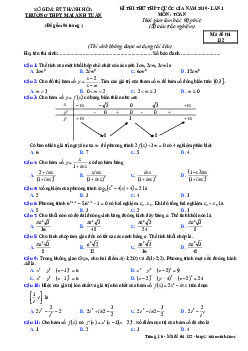 Đề thi thử Toán THPTQG 2019 lần 1 trường THPT Mai Anh Tuấn – Thanh Hóa