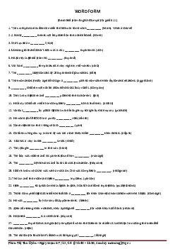 Tuyển chọn WORD FORM ôn thi HSG QG môn Tiếng Anh