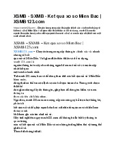 XSMB - SXMB - Kết quả sổ số miền bắc