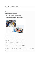 Soạn bài Tiếng Anh 8 Unit 3: Skills 1