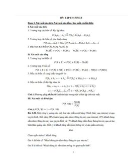 Giải sách bài tập chương 1 Xác suất thống kê
