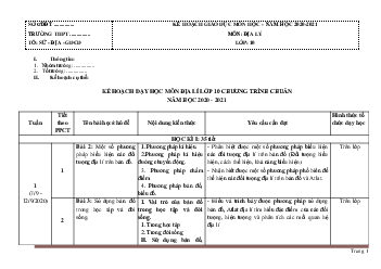 Kế hoạch giáo dục địa lí 10 cả năm