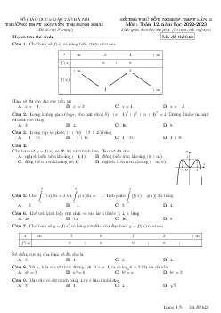 Đề thi thử Toán TN THPT 2023 lần 2 trường Nguyễn Thị Minh Khai – Hà Nội