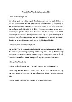 Tóm tắt Xúy Vân giả dại | Văn mẫu lớp 10 Kết Nối Tri Thức