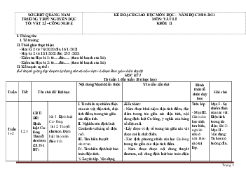 Kế hoạch giáo dục môn Lý 11 cả năm