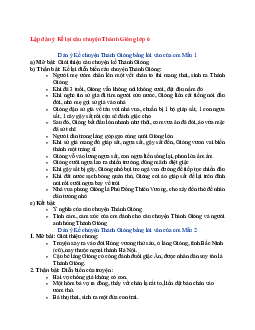 Văn mẫu lớp 6 Cánh diều bài Lập dàn ý Kể lại câu chuyện Thánh Gióng