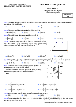 Đề thi thử Toán THPT QG 2019 lần 4 trường Nguyễn Viết Xuân – Vĩnh Phúc